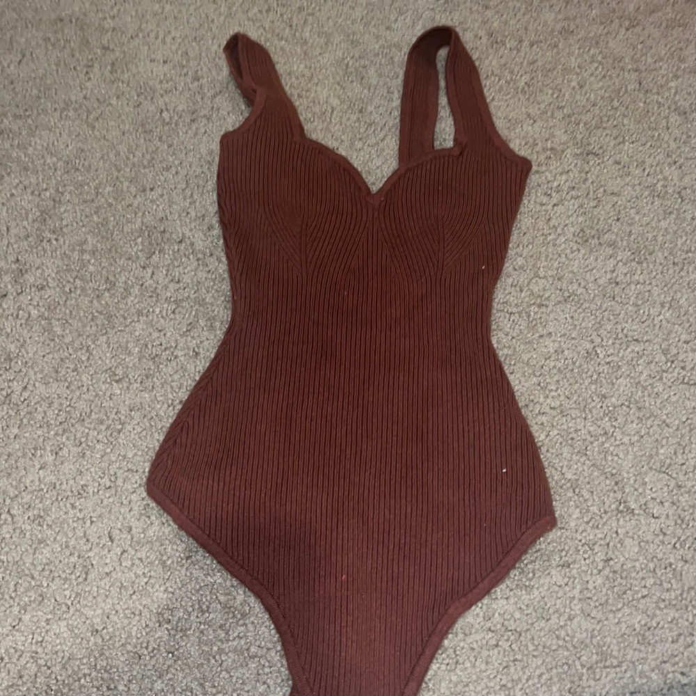 Abercrombie knit brown sweater tank bodysuit